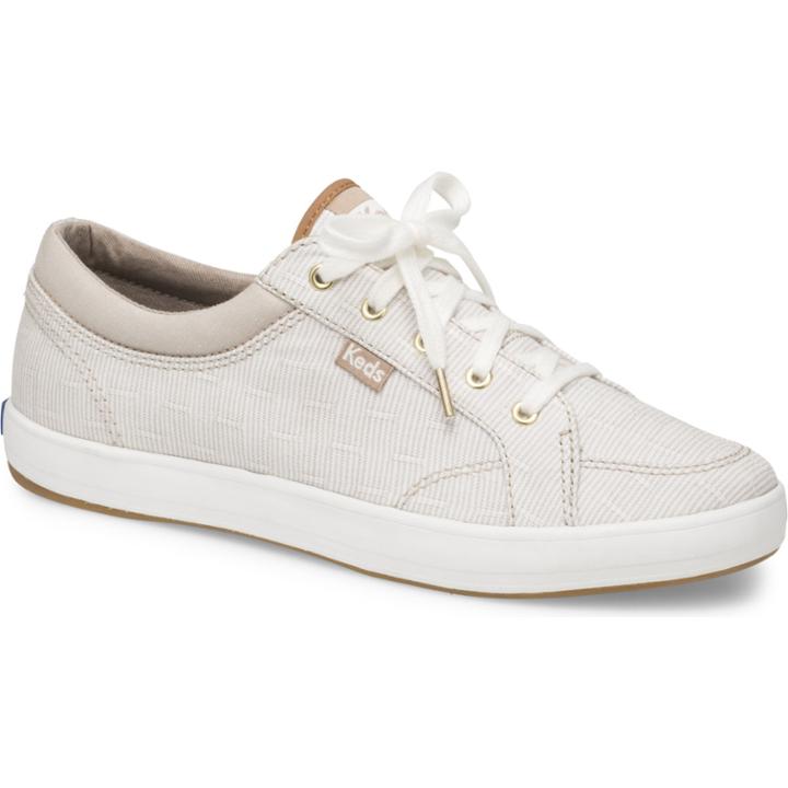 Keds Center Ticking Stripe Walnut, Size 11m Women Inchess Shoes