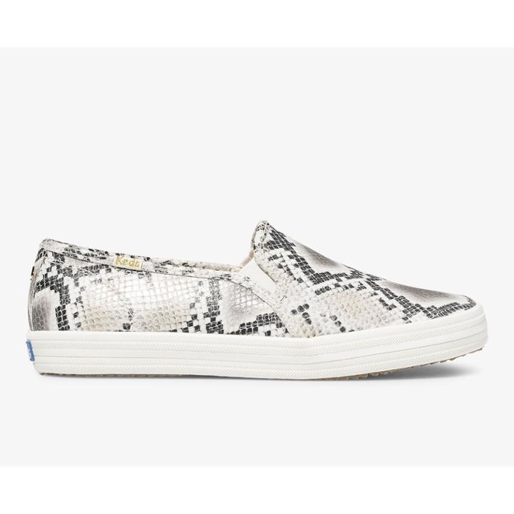 Keds X Kate Spade New York Double Decker Snake Leather Cream Black, Size 6m Women Inchess Shoes