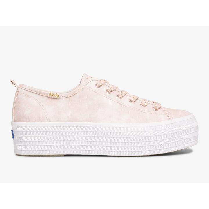 Keds Triple Up Feat. Organic Canvas Tie Dye Pale Dogwood, Size 8m Women Inchess Shoes