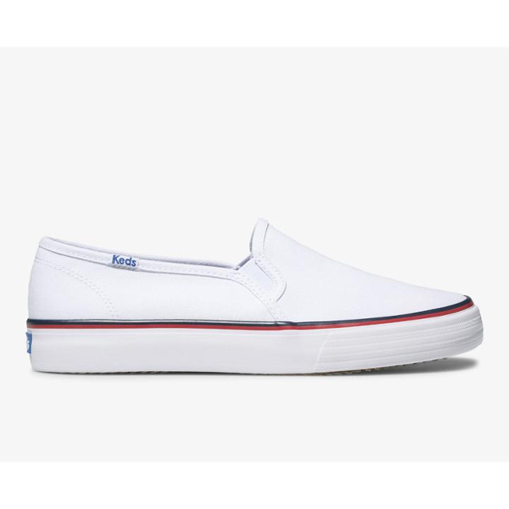Keds Washable Double Decker Varsity White Canvas, Size 6.5m Women Inchess Shoes