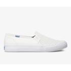 Keds Double Decker Perf Leather White, Size 9.5m Women Inchess Shoes