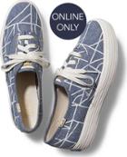 Keds Triple Abstract Chambray Blue White, Size 5m Women Inchess Shoes