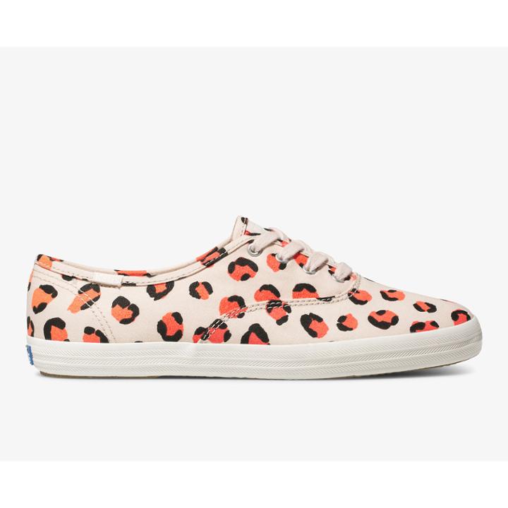 Keds Champion Leopard Lt Pink Coral, Size 7m Women Inchess Shoes