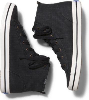 Keds Kickstart Hi Ripstop Black, Size 6m Women Inchess Shoes
