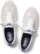 Keds Tournament Perf Leather White Blue, Size 5m Women Inchess Shoes