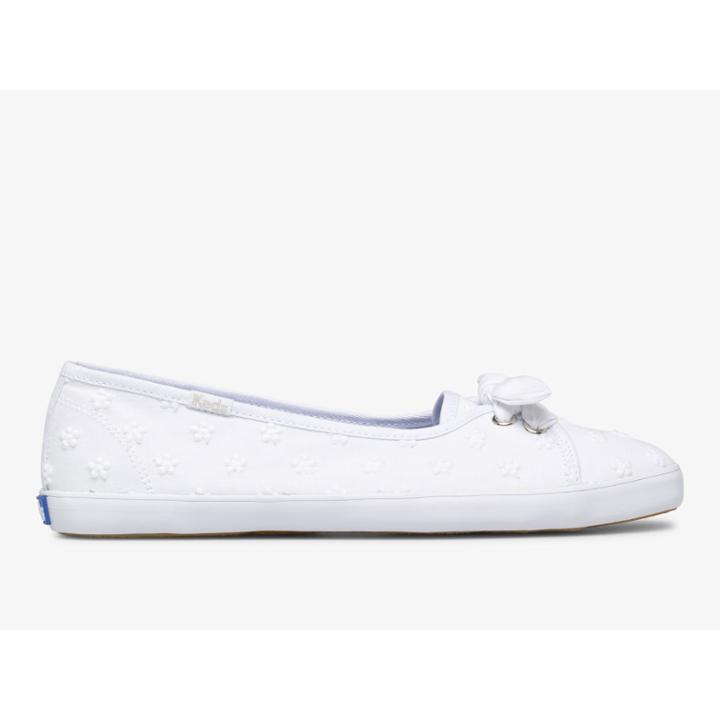 Keds Seaside Daisy Eyelet White, Size 9m Women Inchess Shoes