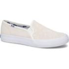 Keds Double Decker Suede Tossed Wave Logo Cream, Size 9m Women Inchess Shoes