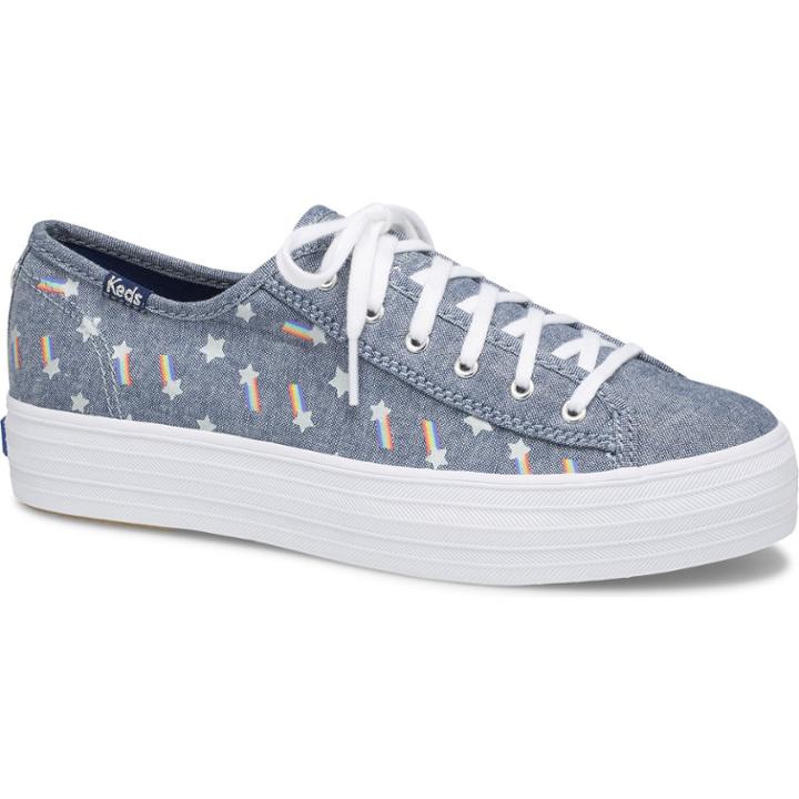 Keds X Sunnylife Triple Kick Rainbow Blue Multi, Size 9m Women Inchess Shoes