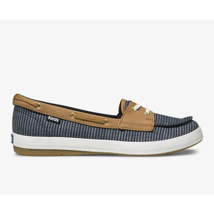 Keds Charter Stripe Navy, Size 9m Women Inchess Shoes