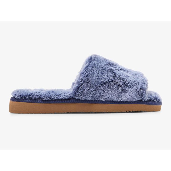 Keds Fuzzy Slide Slipper Blue, Size 9m Women Inchess Shoes