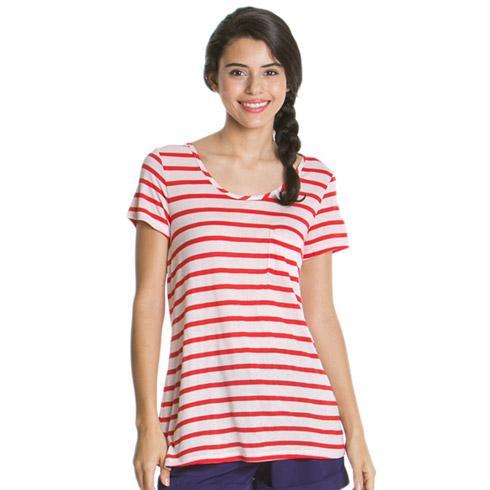 Keds Shoes Cutout Back Tee Women Inchess Tee Red Stripe