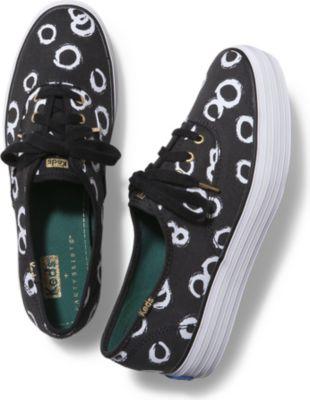 Keds X Partyskirts Triple Blackwhitecircle, Size 6m Women Inchess Shoes