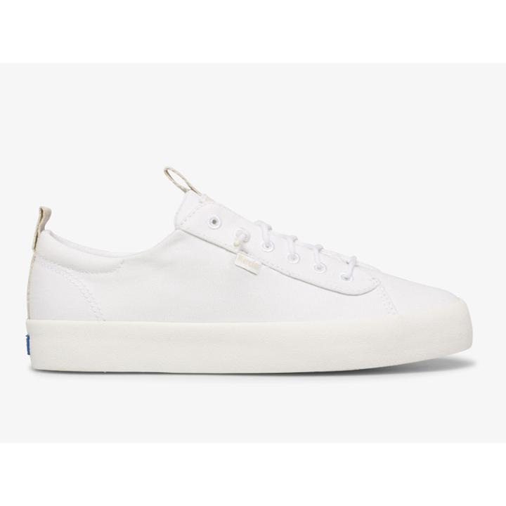 Keds Kickback Feat. Organic Cotton Burnished White, Size 8m Women Inchess Shoes