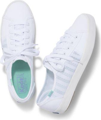 Keds Kickstart Striped Mesh White, Size 5m Women Inchess Shoes