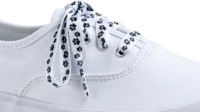 Keds Paw Print Shoe Laces White Black Paw