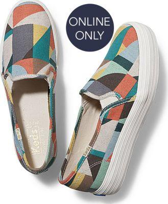 Keds Triple Decker Abstract Green, Size 5.5m Women Inchess Shoes