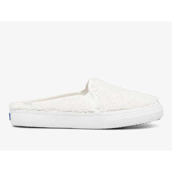 Keds Double Decker Mule Faux Shearling Cream, Size 7.5m Women Inchess Shoes