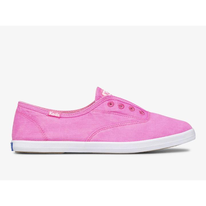 Keds Chillax Neon Twill Washable Pink, Size 6m Women Inchess Shoes
