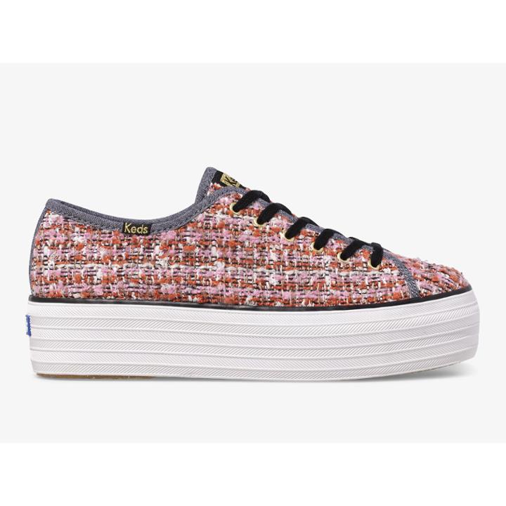 Keds Triple Up Boucle Black Multi, Size 6m Women Inchess Shoes