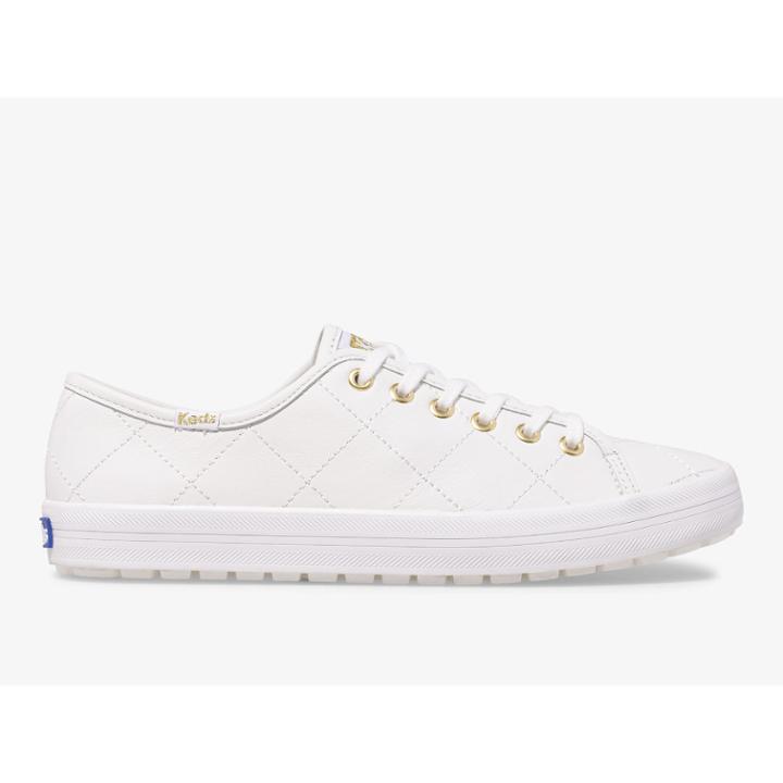 Keds Kickstart Trx Quilted Leather White, Size 8.5m Women Inchess Shoes