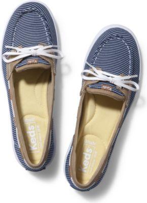 Keds Glimmer. Navy Striped Canvas, Size 5w Women Inchess Shoes