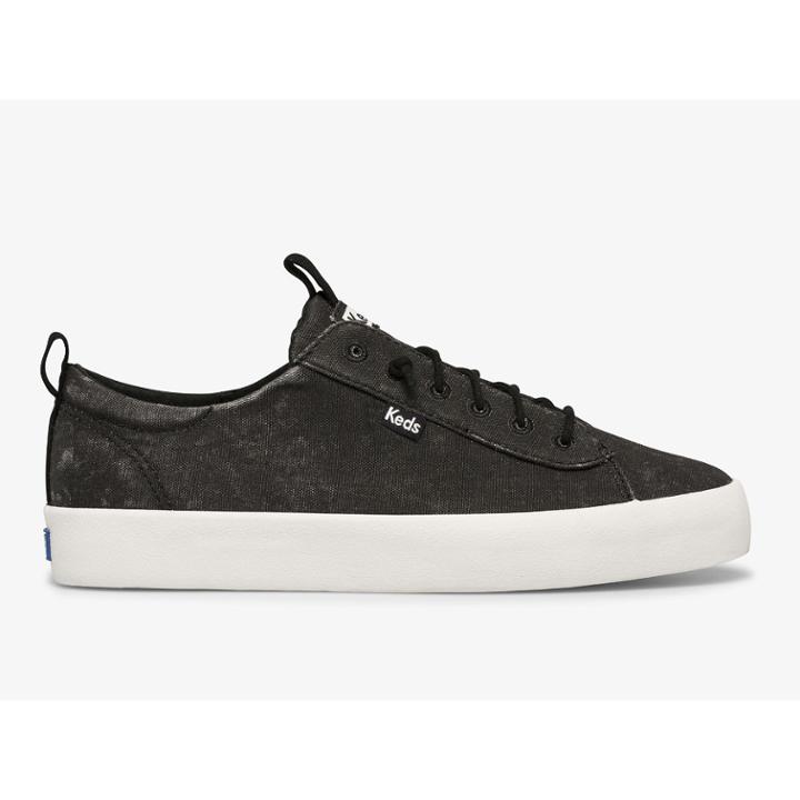 Keds Kickback Washable Feat. Organic Cotton Black, Size 9m Women Inchess Shoes