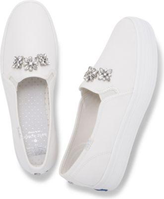 Keds X Kate Spade New York Triple Decker Crystals Cream, Size 5m Women Inchess Shoes