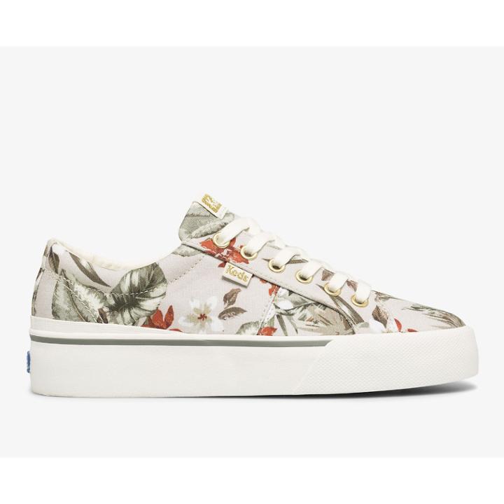 Keds Jump Kick Duo Feat. Organic Cotton Tropical Cream Multi, Size 6m Women Inchess Shoes