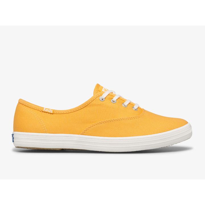 Keds Champion Washable Feat. Organic Canvas Orange, Size 6.5m Women Inchess Shoes