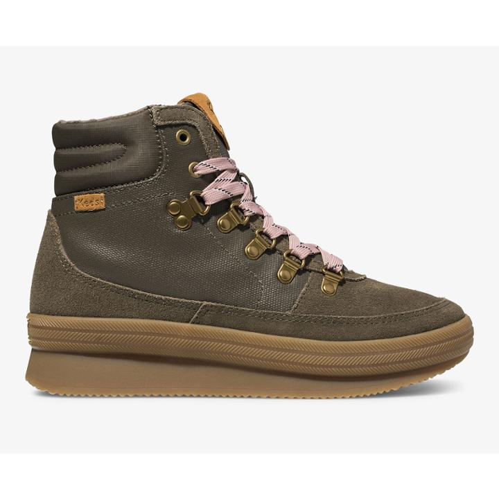 Keds Midland Water-resistant Boot Bungee Cord Olive, Size 7m Women Inchess Shoes