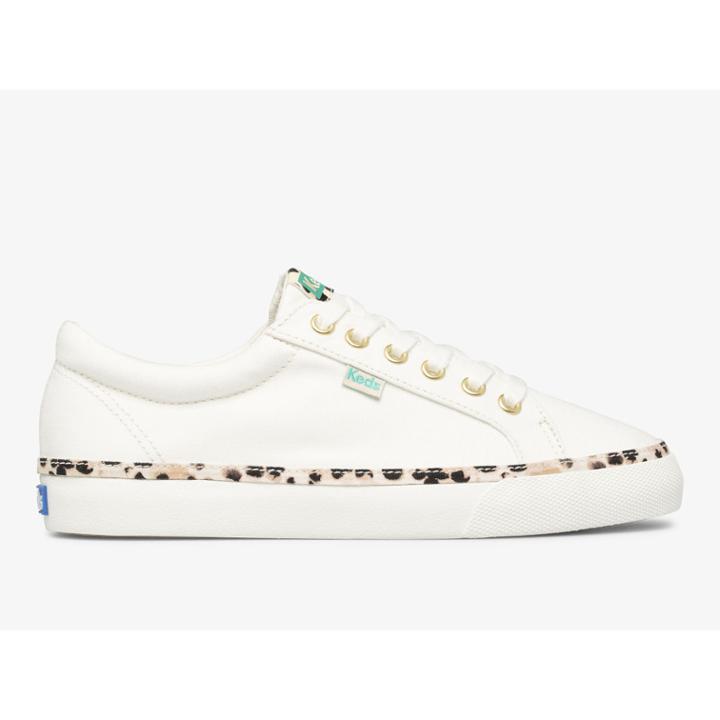 Keds Jump Kick Leopard Pop Canvas Cream, Size 6.5m Women Inchess Shoes