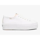 Keds Triple Up Feat. Organic Canvas White Gold, Size 6m Women Inchess Shoes