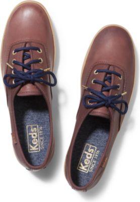 Keds Champion Burnished Leather Java, Size 5m Women Inchess Shoes