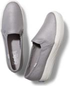 Keds Triple Decker Metallic Canvas Silver, Size 5m Women Inchess Shoes
