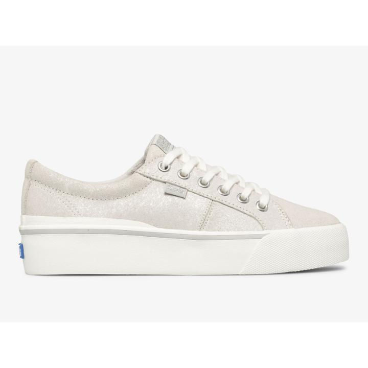 Keds Jump Kick Duo Metallic Suede Silver, Size 6m Women Inchess Shoes