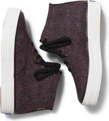 Keds Triple Hi Tweed Burgundy, Size 5m Women Inchess Shoes