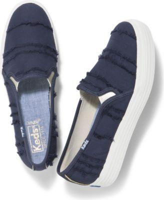 Keds Triple Decker Eyelash Canvas Indigo, Size 7m Women Inchess Shoes
