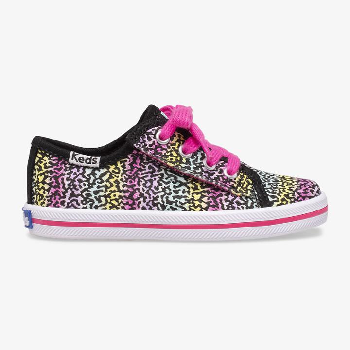 Keds Kickstart Seasonal Jr Black/rainbow, Size 7.5m Keds Shoes