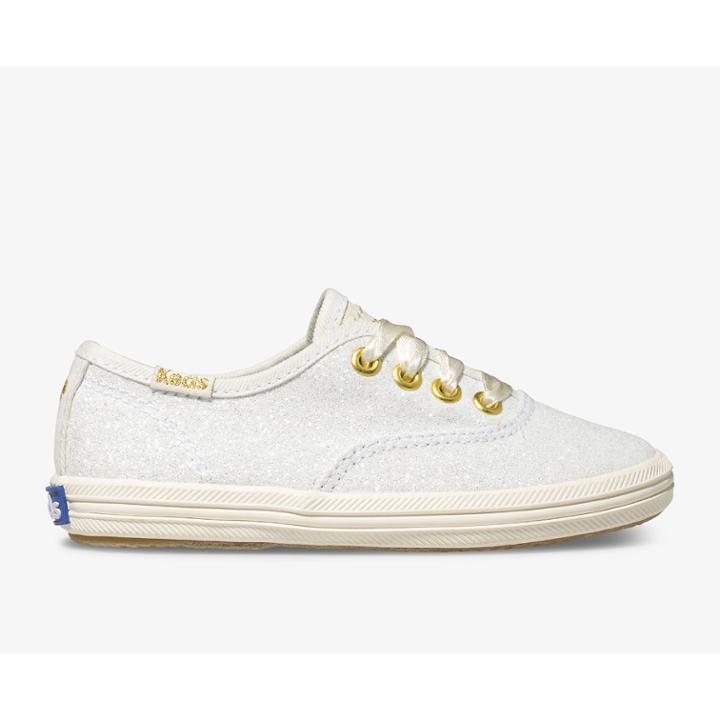 Keds X Kate Spade New York Champion Glitter Sneaker. Cream, Size 10m Keds Shoes