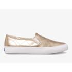 Keds Double Decker Quilted Metallic Gold, Size 10m Women Inchess Shoes