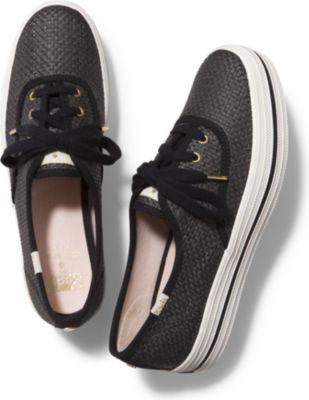 Keds X Kate Kpade New York Triple Raffia Black, Size 5m Women Inchess Shoes