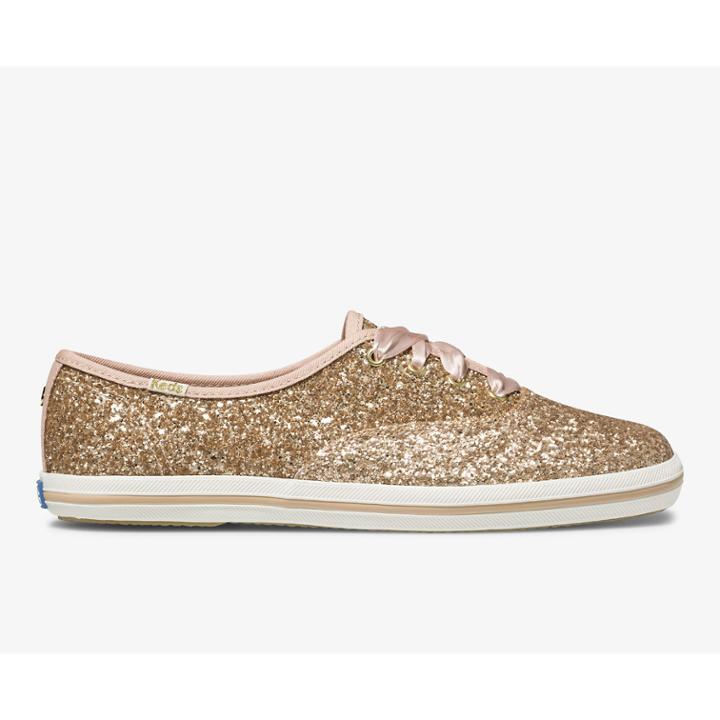Keds X Kate Spade New York Champion Glitter Rose Gold Glitter, Size 6m Women Inchess Shoes