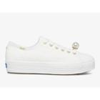 Keds X Ksny Triple Kick Floral Eyelet Pearls White, Size 9.5m Women Inchess Shoes