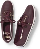 Keds X Kate Spade New York Champion Leather Deep Cherry, Size 5m Women Inchess Shoes