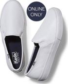 Keds Double Decker Tumbled Leather White, Size 5.5m Women Inchess Shoes