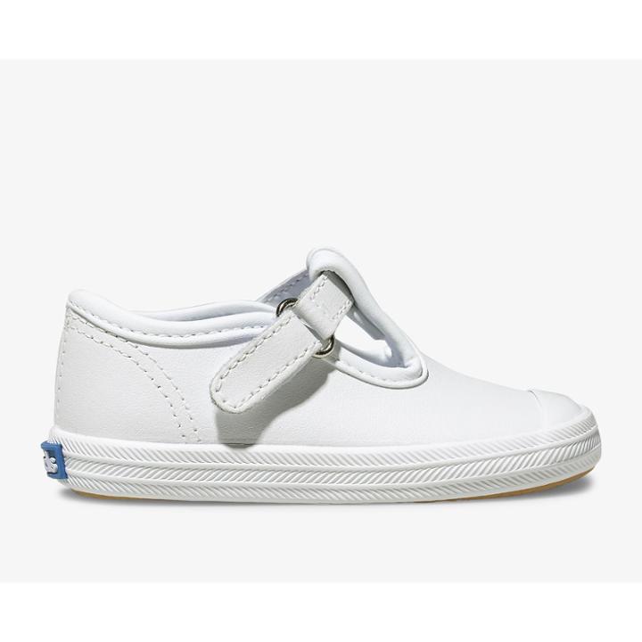 Keds Champion Toe Cap T-strap White Leather, Size 2m Keds Shoes