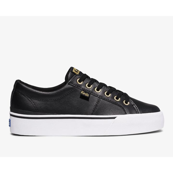 Keds Jump Kick Duo Leather Black, Size 10m Women Inchess Shoes