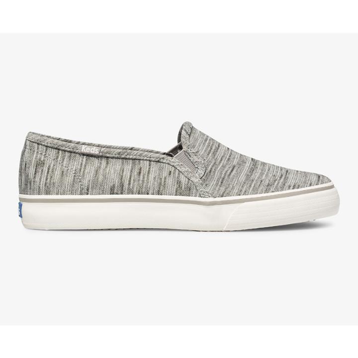 Keds Double Decker Heathered Stripe Knit Grey, Size 9.5m Women Inchess Shoes