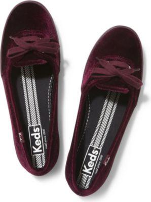 Keds Teacup Velvet Wine, Size 5m Women Inchess Shoes