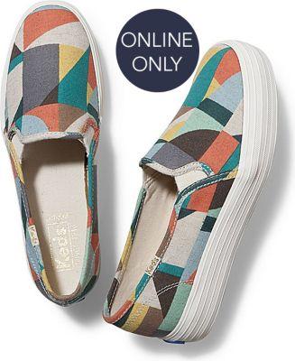 Keds Triple Decker Abstract Green, Size 6m Women Inchess Shoes